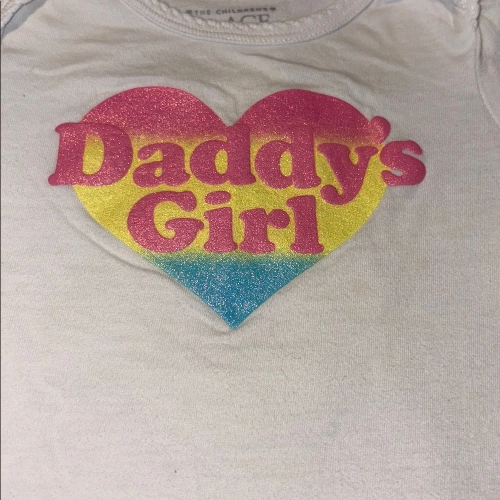 The Children's Place White and Pink Graphic Onesie